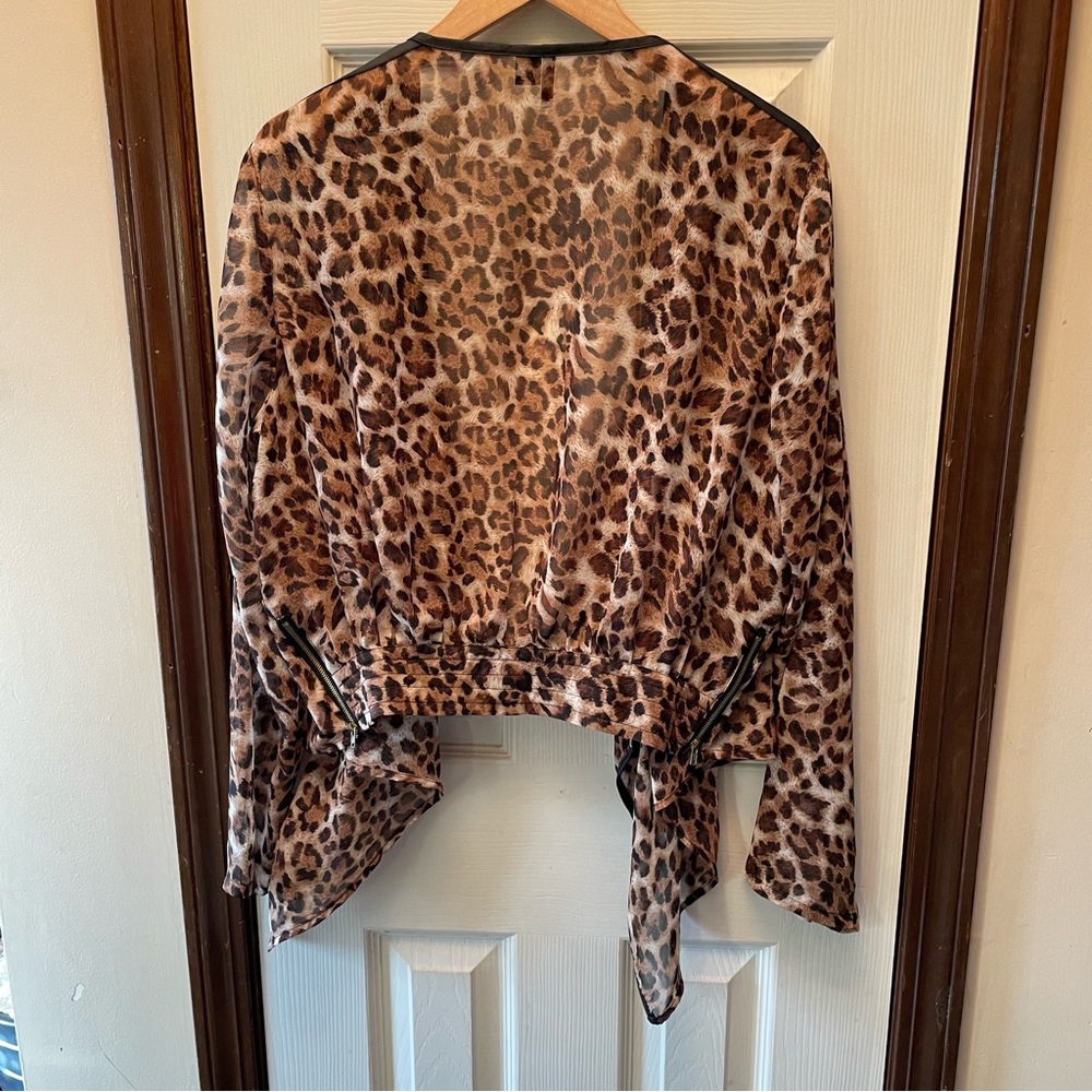 Leopard Print Open Front Jacket - image 2